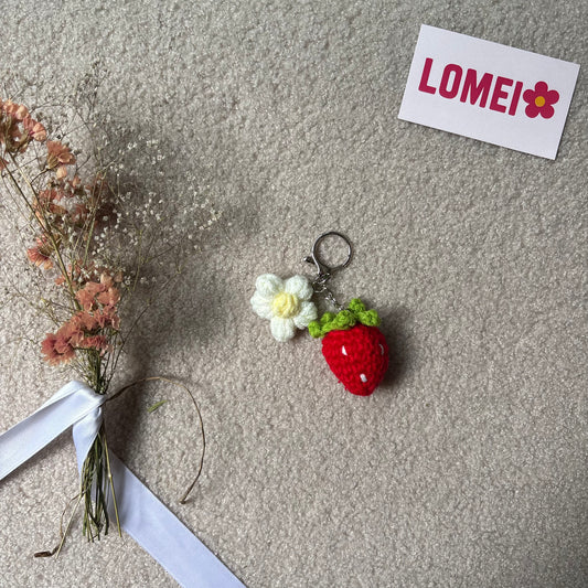 Crochet  - Fraise avec fleur