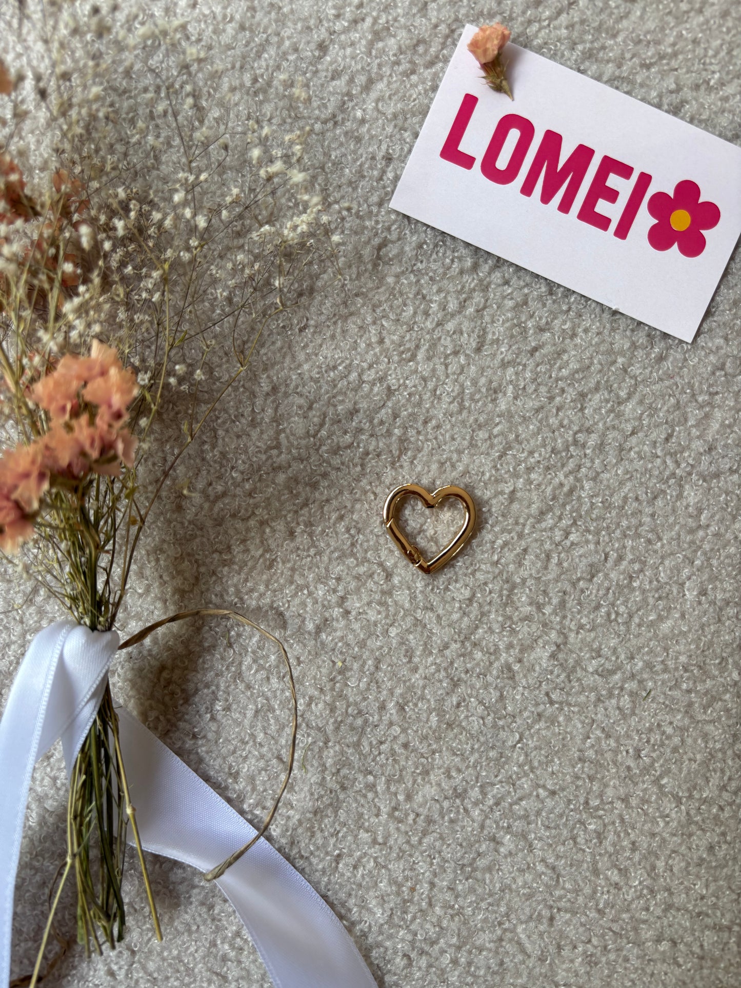 Anneau doré coeur à clip