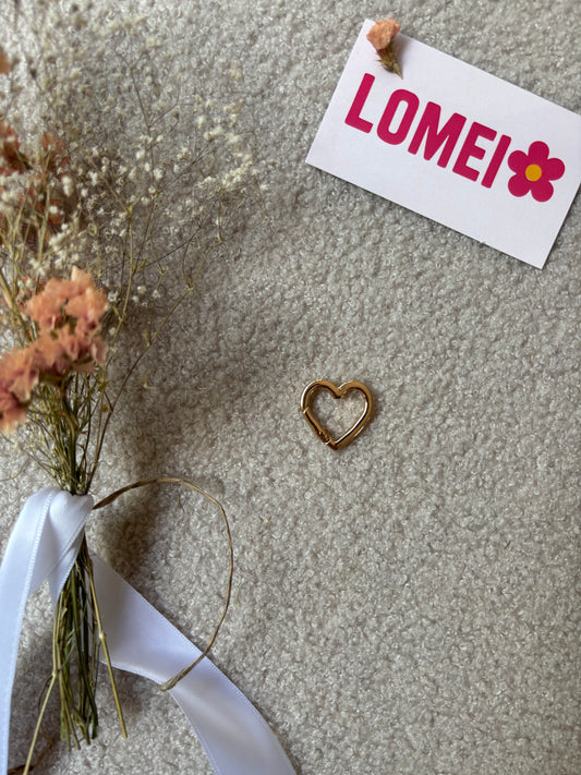 Anneau doré coeur à clip