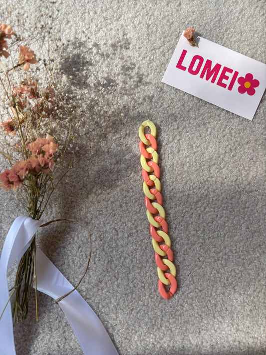 Mailles roses et jaunes