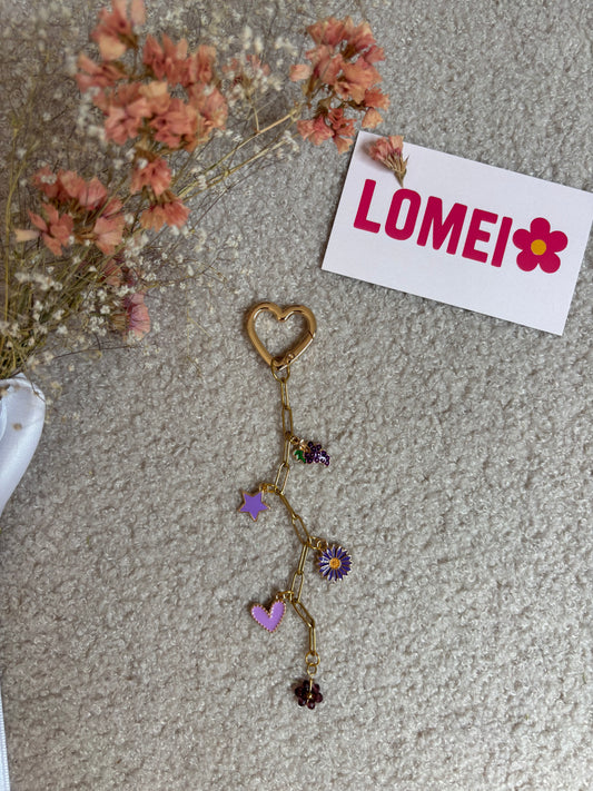 Chaîne charms violette