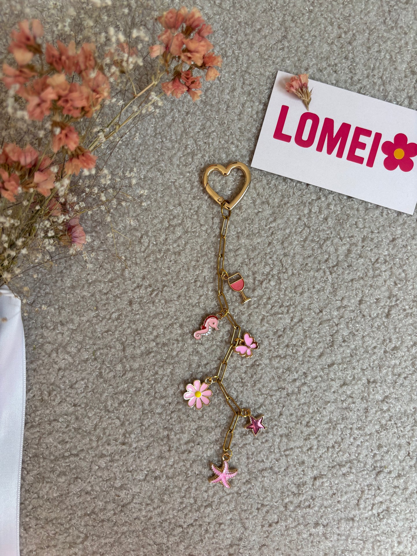 Chaîne charms rose