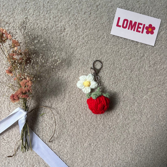 Crochet - Fraise avec fleur