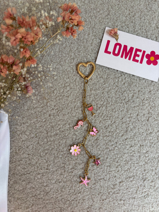 Chaîne charms rose